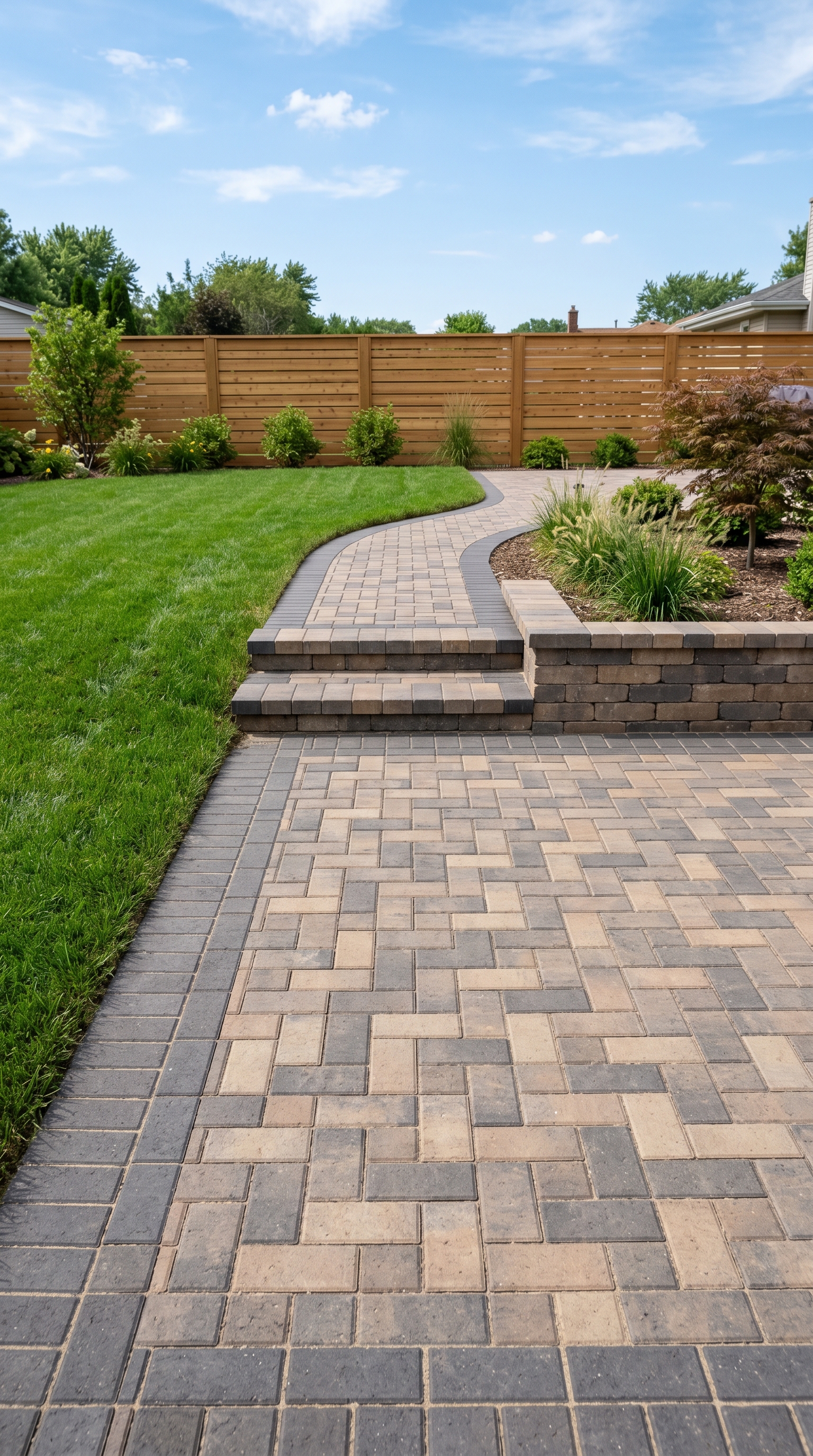 Brick patio built by 606 Property Services